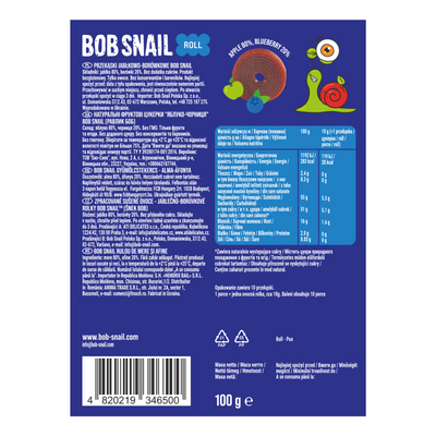 Bob Snail Rollsy owocowe Jabłko Borówka 100 g