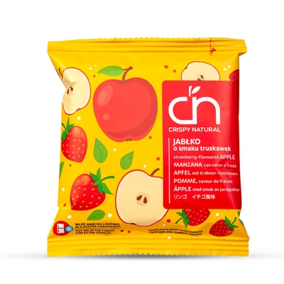 Crispy Natural Jabłko o smaku truskawek suszone chipsy z jabłek ZESTAW 24 x 18 g