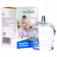 Med Plus ZESTAW szklana bezogniowa bańka lekarska + pompka ręczna