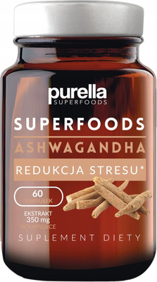 Purella Superfoods ashwaganda stres uspokojenie 60 kapsułek