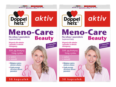 Doppelherz aktiv Meno-Care Beauty na włosy i paznokcie MENOPAUZA ZESTAW 2 x 30 kapsułek