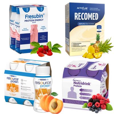 Nutridrink, Fresubin, Resource i Recomed zestaw degustacyjny RÓŻNE MARKI
