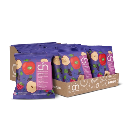 Crispy Naturals Jabłka ze smakiem owoce leśne z witaminami chipsy ZESTAW 24 x 18 g