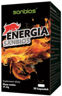 SANBIOS energia kofeina guarana żeń-szeń 30 kapsułek
