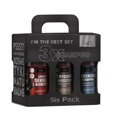 LaQ zestaw prezentowy MĘSKI 3 żele pod prysznic 100 ml i 3 szampony 100 ml