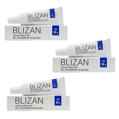 Blizan silikonowy żel na blizny i rozstępy duże opakowanie ZESTAW 3 x 50 g