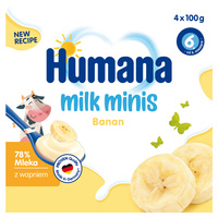 Humana Milk Minis Deserek jogurtowy o smaku bananowym od 6. miesiąca 400 g (4 x 100 g)