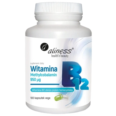 Aliness Witamina B12 Methylcobalamin 900 µg ZMĘCZENIE 100 kapsułek 