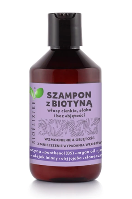 BIOELIXIRE szampon z biotyną do włosów cienkich, słabych i bez objętości 300ml