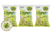 Loopea's chrupki z grochu o smaku śmietanki z zieloną cebulką ZESTAW 3 x 50 g