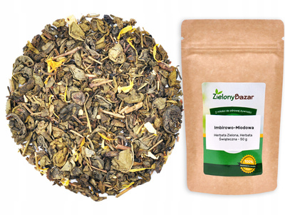 Zielony Bazar zielona herbata liściasta imbir miód 50 g