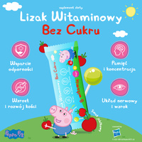 Lizaki witaminowe Świnka Peppa BEZ CUKRU smak jabłkowy 1 sztuka