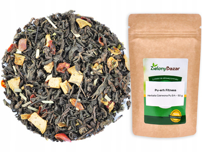 Zielony Bazar Pu-erh Fitness herbata czerwona z Yerbą WSPIERA ODCHUDZANIE 50 g