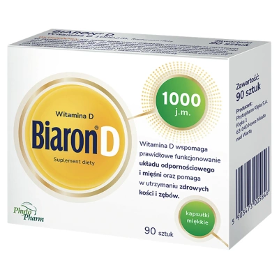 Biaron D, witamina D 1000 j.m. od 6 lat 90 kapsułek