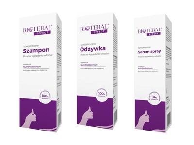 Biotebal EFFECT szampon odżywka serum przeciw wypadaniu włosów ZESTAW