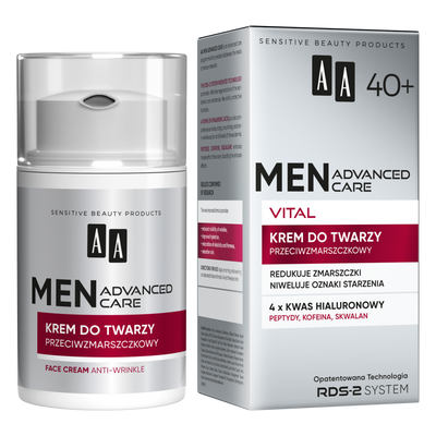 AA Men Advanced Care Vital 40+ Krem do twarzy przeciwzmarszczkowy 50 ml