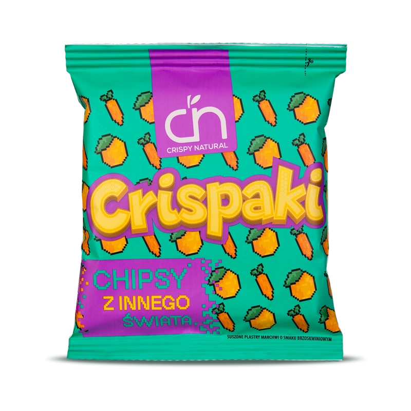 Crispy Natural marchew o smaku brzoskwiniowym - suszone kostki z marchwi ZESTAW 24 x 18 g