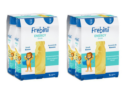 Frebini Energy Drink, smak bananowy, 8 x 200 ml. Żywność specjalnego przeznaczenia medycznego. Dla dzieci 1 - 12 lat