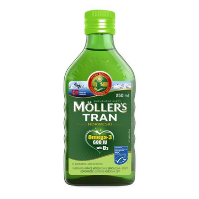 Moller's Tran Norweski, powyżej 3 lat aromat jabłkowy 250 ml