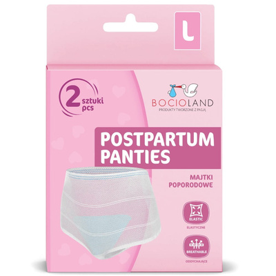 Bocioland majtki bezuciskowe poporodowe siateczkowe rozmiar L 2 sztuki