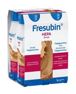 Fresubin Hepa Drink, smak cappucinno, ZESTAW 24 x 200 ml.  Żywność specjalnego przeznaczenia medycznego. Choroby wątroby