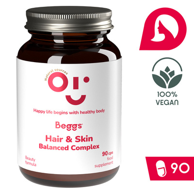 Beggs Balanced hair & skin COMPLEX suplement skóra i włosy 2 x 90 kapsułek + TORBA GRATIS