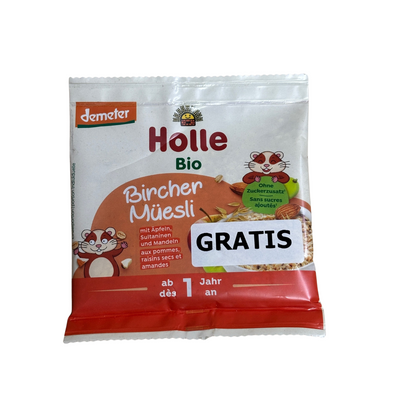 GRATIS Holle kaszka pełnoziarnista z jabłkiem, rodzynkami sułtankami i migdałami 