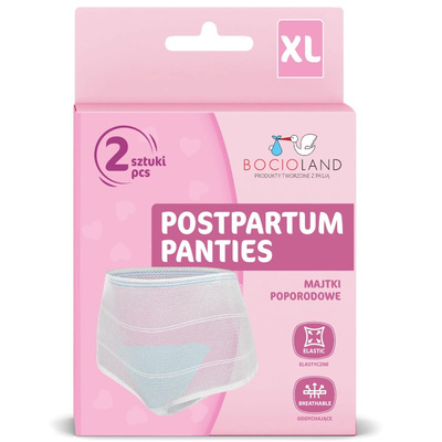 Bocioland majtki bezuciskowe poporodowe siateczkowe rozmiar XL 2 sztuki