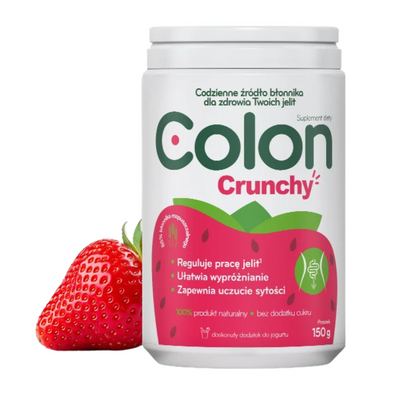 Colon Crunchy proszek ułatwia wypróżnianie błonnik smak truskawkowy błonnik 150 g
