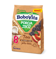 BoboVita Porcja Zbóż Kaszka mleczna 7 zbóż jabłko-śliwka 210g DATA PRZYDATNOŚCI: 29.12.2023 r.