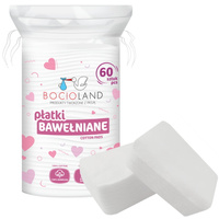 Bocioland płatki w 100 % bawełniane waciki dla delikatnej skóry niemowląt 60 sztuk