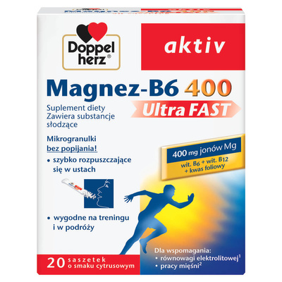 Doppelherz aktiv magnez-B6 400 UltraFAST 20 saszetek