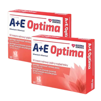 Rodzina Zdrowia Witamina A + E Optima PIĘKNA SKÓRA ZESTAW 2 x 30 kapsułek
