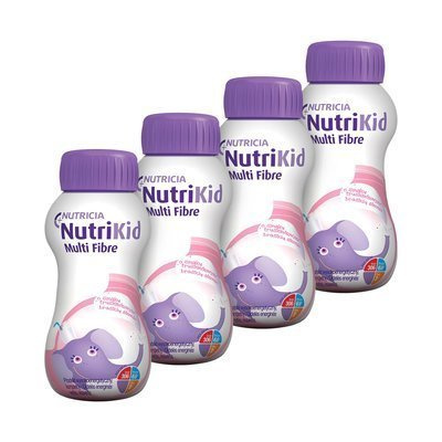 NutriKid Multi Fibre o smaku truskawkowym ZESTAW 4 x 200 ml