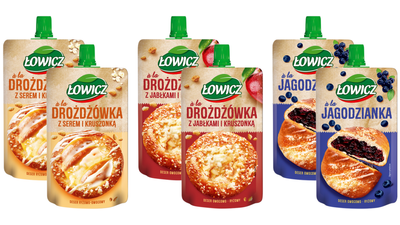 Łowicz Deser owocowo-ryżowy RÓŻNE SMAKI jagodzianka drożdżówka 6 x 100 g