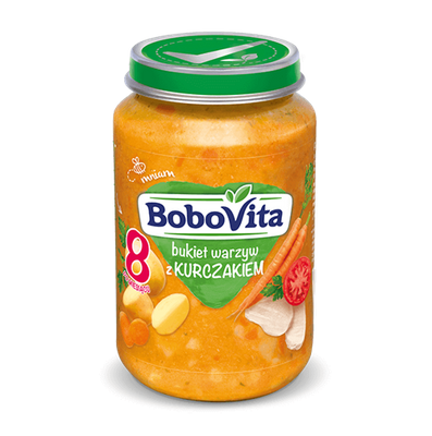 Obiadek dla dziecka BoboVita Bukiet warzyw z kurczakiem po 8. miesiącu 190g