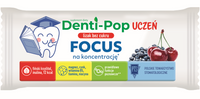 Denti-Pop uczeń lizak BEZ CUKRU na koncentrację WIŚNIA & JAGODA 5 sztuk + GRATIS!