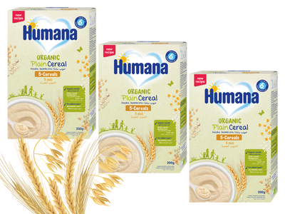 Humana Organic Kaszka bezmleczna 5 zbóż od 6. miesiąca ZESTAW 3 x 200 g