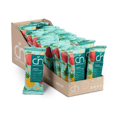 Crispy Natural jabłko o smaku ananasa - suszone kostki z jabłek ZESTAW 32 x 12 g