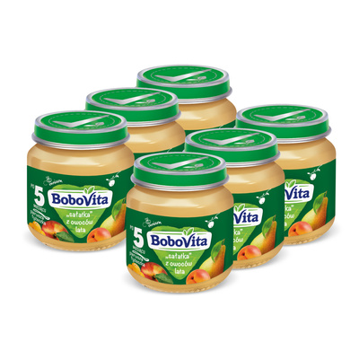BoboVita Sałatka z owoców lata po 5 miesiącu ZESTAW 6 x 125 g