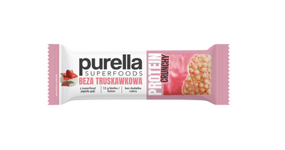 Purella Superfoods Protein bar baton proteinowy beza truskawkowa 45 g