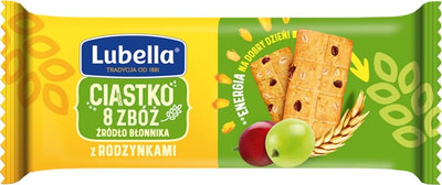 Lubella ciasteczka zbożowe źródło błonnika z rodzynkami 34 g
