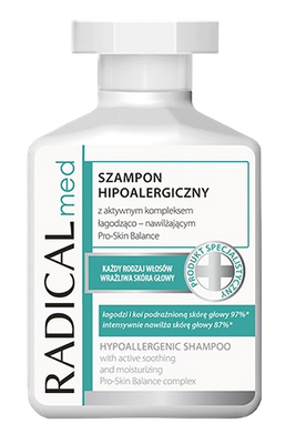 RADICAL MED Łagodny szampon hipoalergiczny polecany dla osób z łuszczycą 300 ml