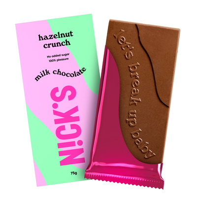 NICK'S mleczna czekolada z orzechami laskowymi bez cukru 75 g