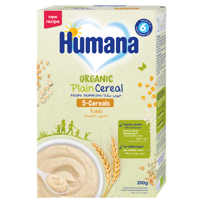 Humana Organic Kaszka bezmleczna 5 zbóż od 6. miesiąca 200 g