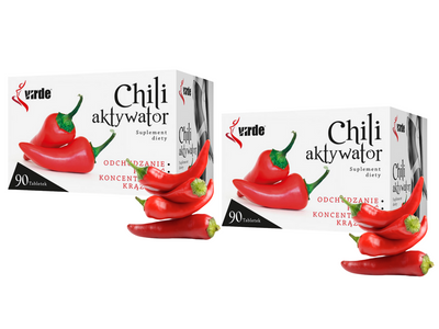 VIRDE Chili aktywator ODCHUDZANIE PAMIĘĆ KONCENTRACJA ZESTAW 2 x 90 tabletek