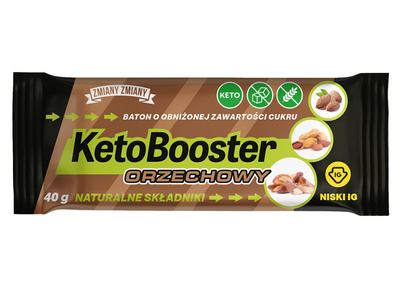 Zmiany Zmiany baton KETO BOOSTER orzechowy NISKI IG zdrowe przekąski 40 g