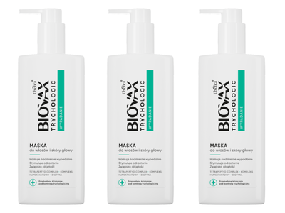 BIOVAX Trychologic Wypadanie Maska do włosów i skóry głowy ZESTAW 3 x 200 ml