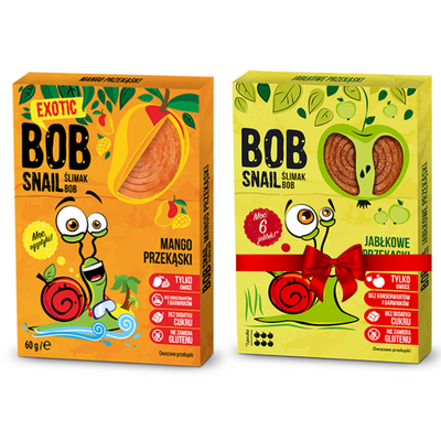 BOB SNAIL Przekąska mango bez cukru 60g + jabłko 60 g GRATIS!