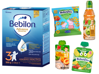 PAKA DLA ROCZNIAKA Bebilon 3, BoboVita i Kubuś ZESTAW 5 produktów